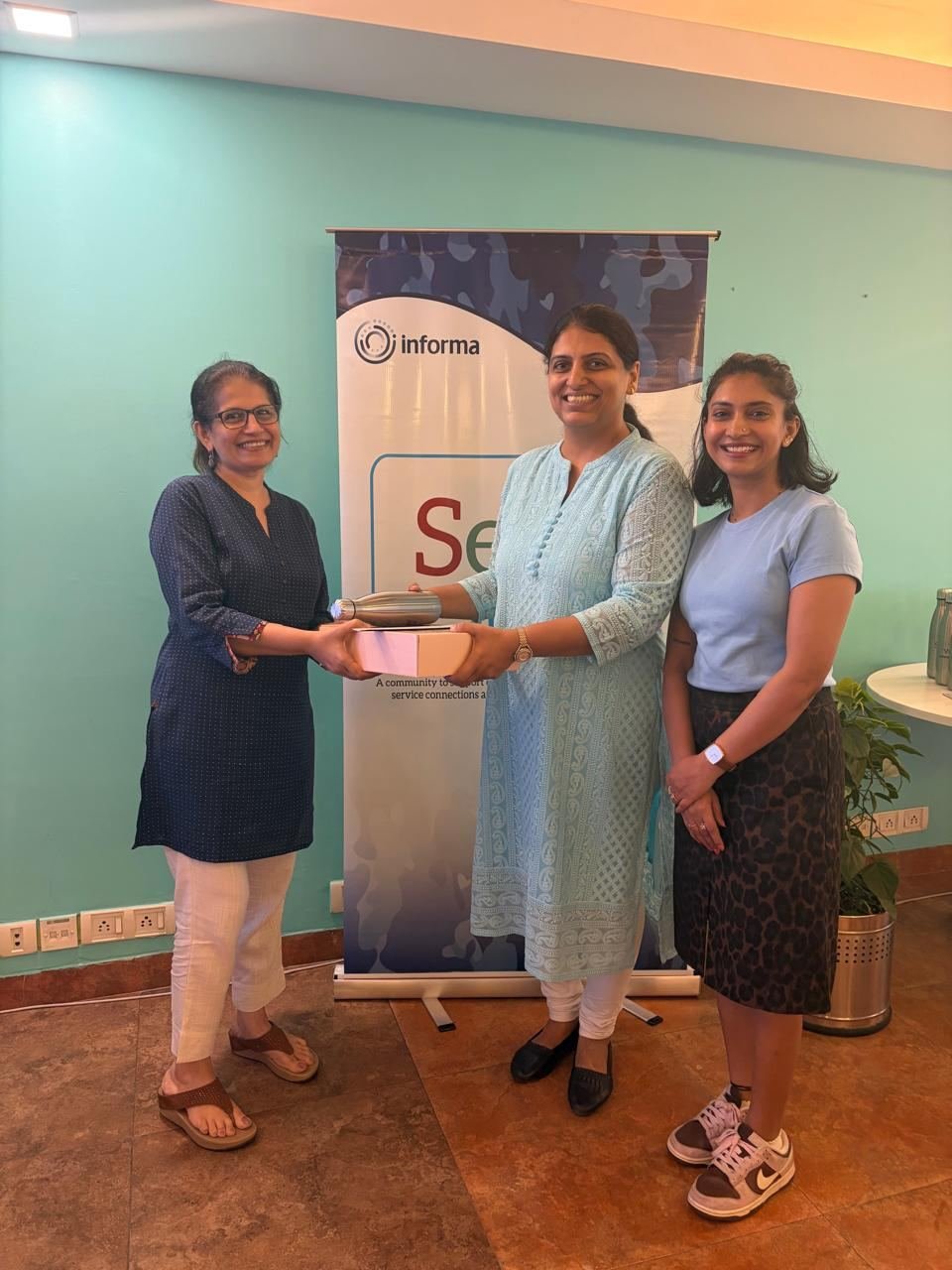 Shoba Shekar being thanked by the Informa SERVE team