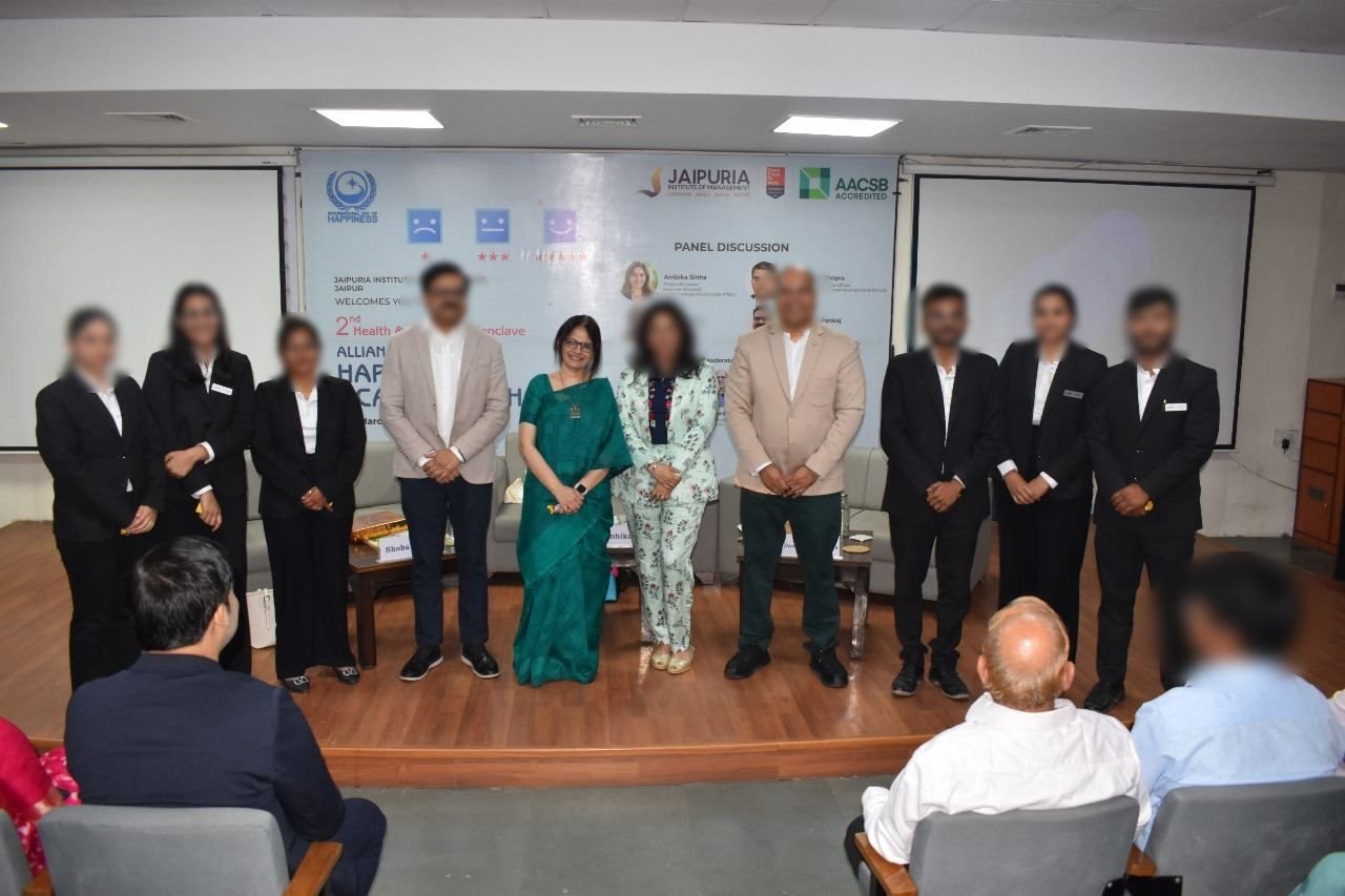 Panel group photo at Jaipuria Institute of Management
